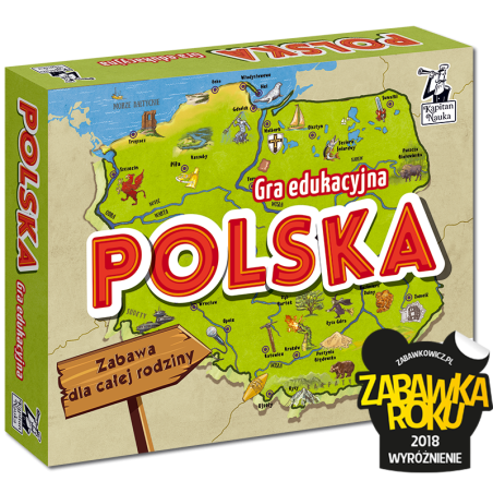 Kapitan Nauka. Gra edukacyjna Polska 5+ (plansza, plakat, karty, pionki i kostka)