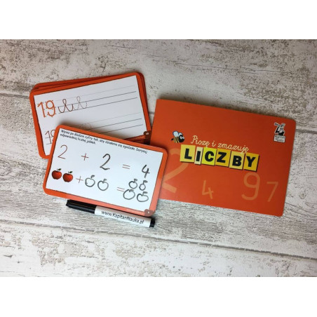 Liczby. Piszę i zmazuję 4+ (Książka +  karty + flamaster)