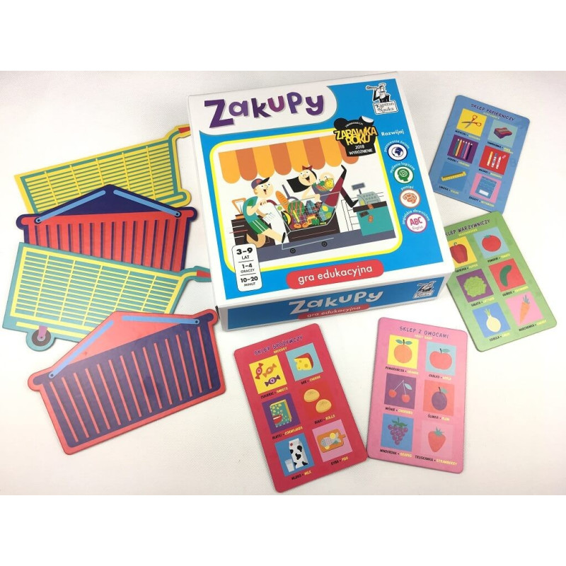 Kapitan Nauka. Gra edukacyjna Zakupy 3-7 lat (plansze + żetony)