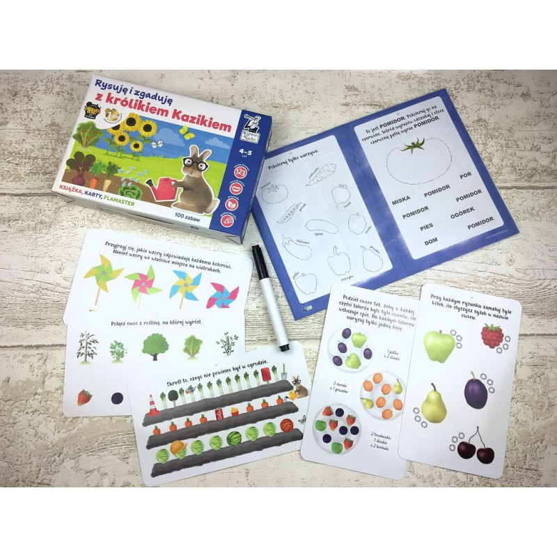 Rysuję i zgaduję z królikiem Kazikiem - idealna zabawa dla dzieci w wieku 4-5 lat