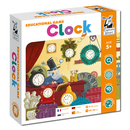 Clock. Educational Game. Captain Smart