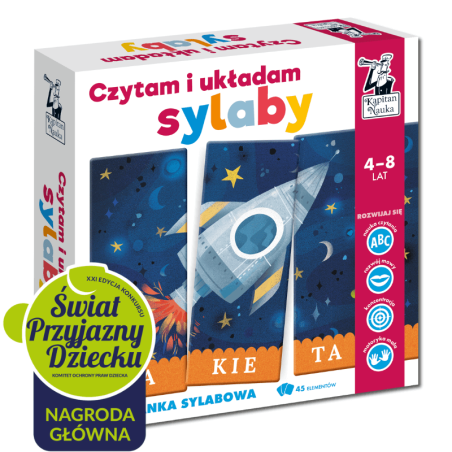 Czytam i układam sylaby. Zestaw rakieta. Układanka sylabowa