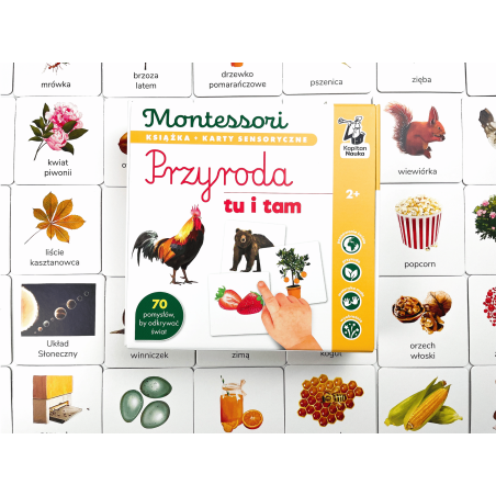 Montessori. Przyroda tu i tam. Karty sensoryczne z książeczką