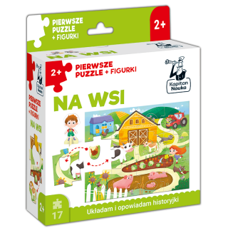 Pierwsze puzzle + figurki. Na wsi