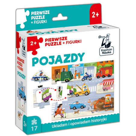 Pierwsze puzzle + figurki. Pojazdy