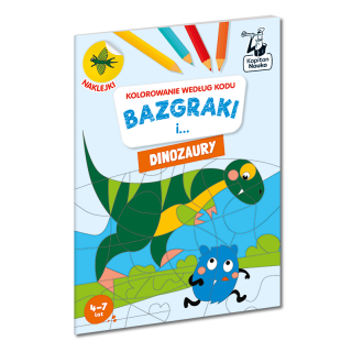 Kolorowanie według kodu. Bazgraki i dinozaury