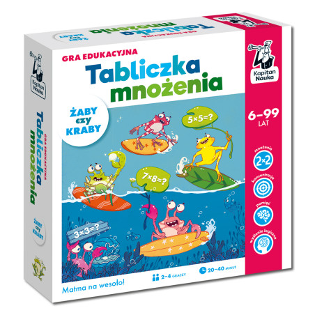 Tabliczka mnożenia. Żaby czy kraby. Gra edukacyjna