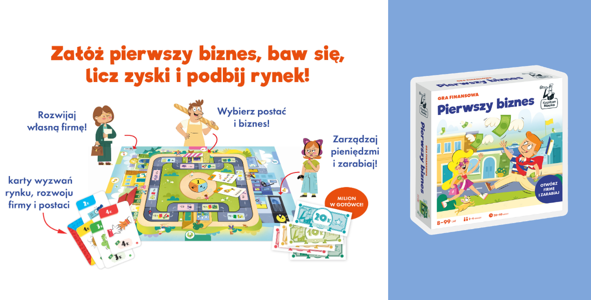 Pierwszy biznes dla dziecka? Sprawdź najnowszą grę finansową Kapitana Nauki!